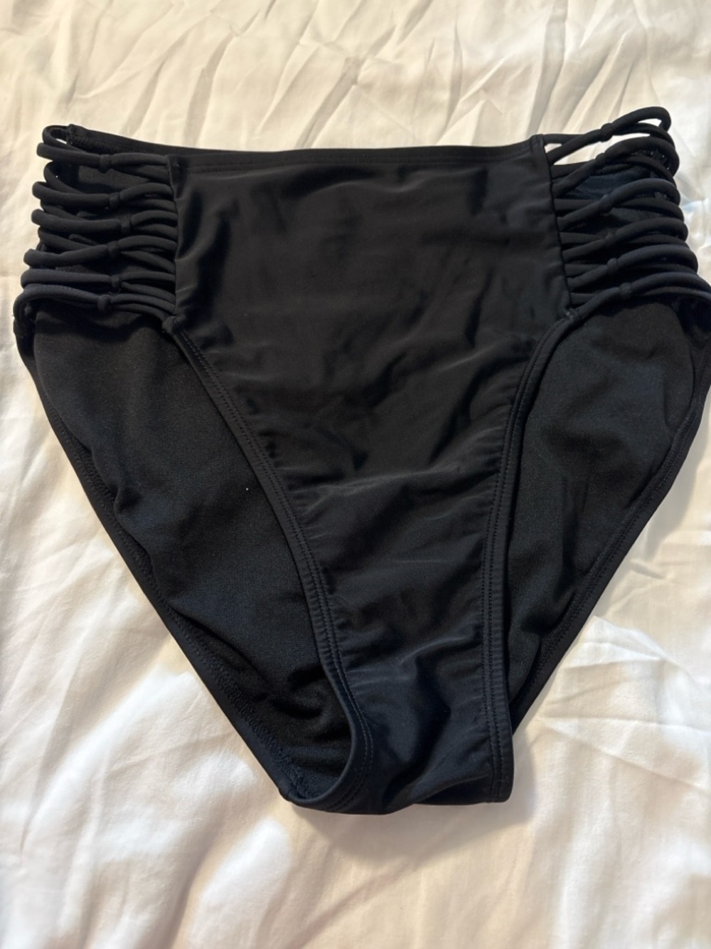 Xhilaration Black Strappy High Rise Bikini Bottom Size Medium